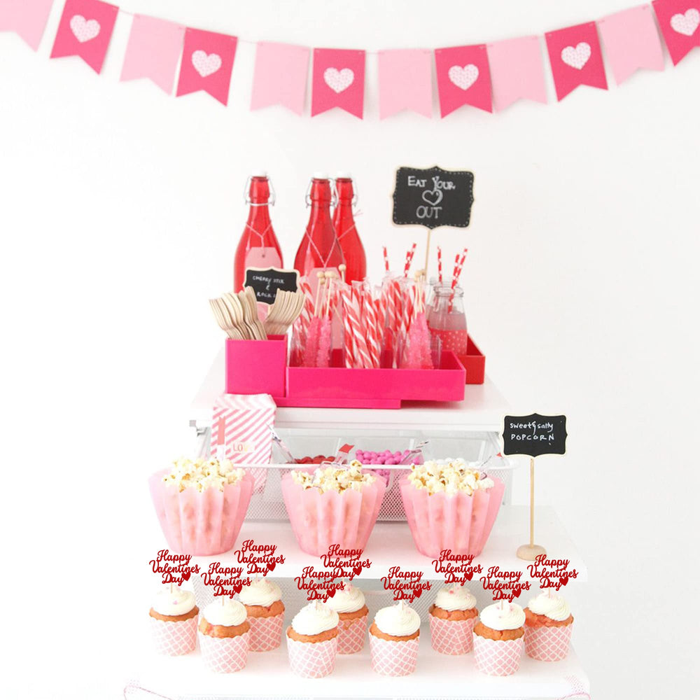 ZHUOWEISM Happy Valentine’s Day toppers brighten party desserts and photos.
