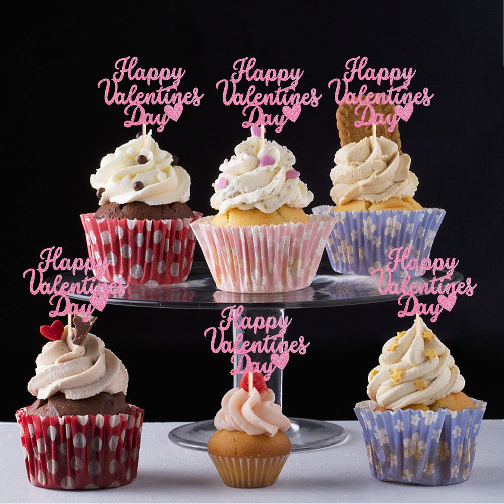 ZHUOWEISM Kids birthday cupcake topper heart pink for treats
