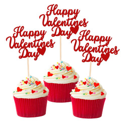 ZHUOWEISM Valentine cupcake toppers glitter add festive flair to desserts.