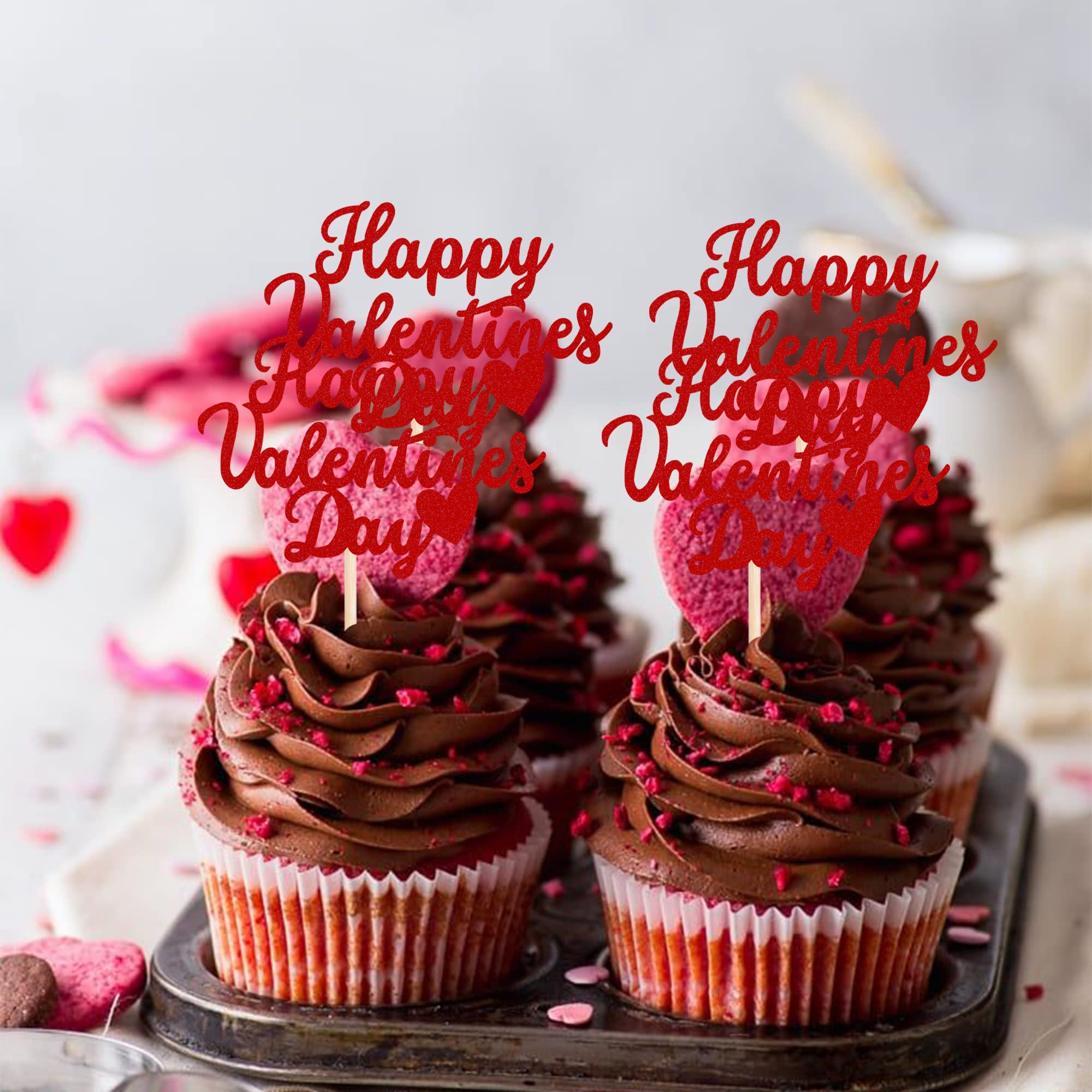 ZHUOWEISM Valentine party cake decor sparkles under party lights.