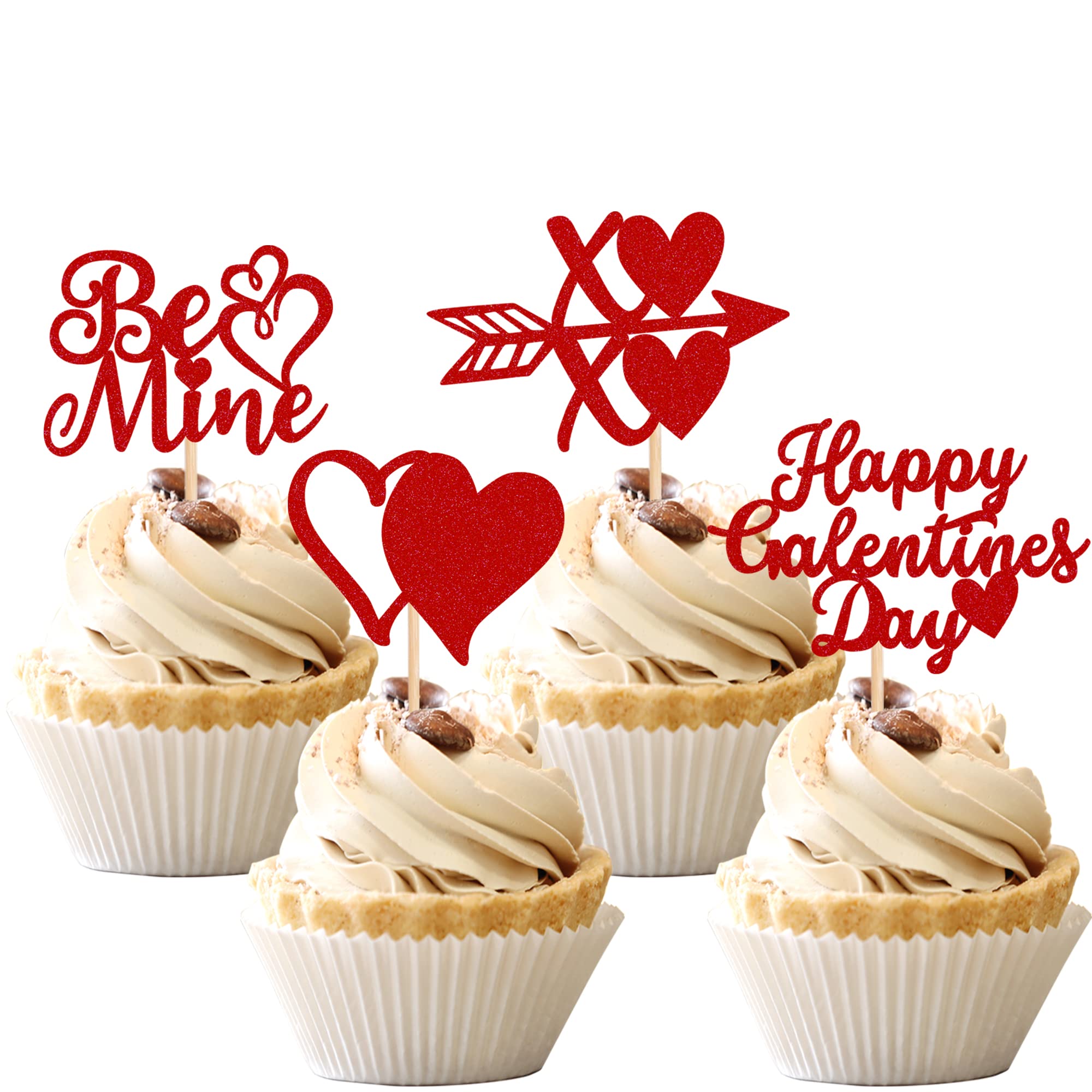 ZHUOWEISM Valentine party cake decorations brighten cupcakes and desserts