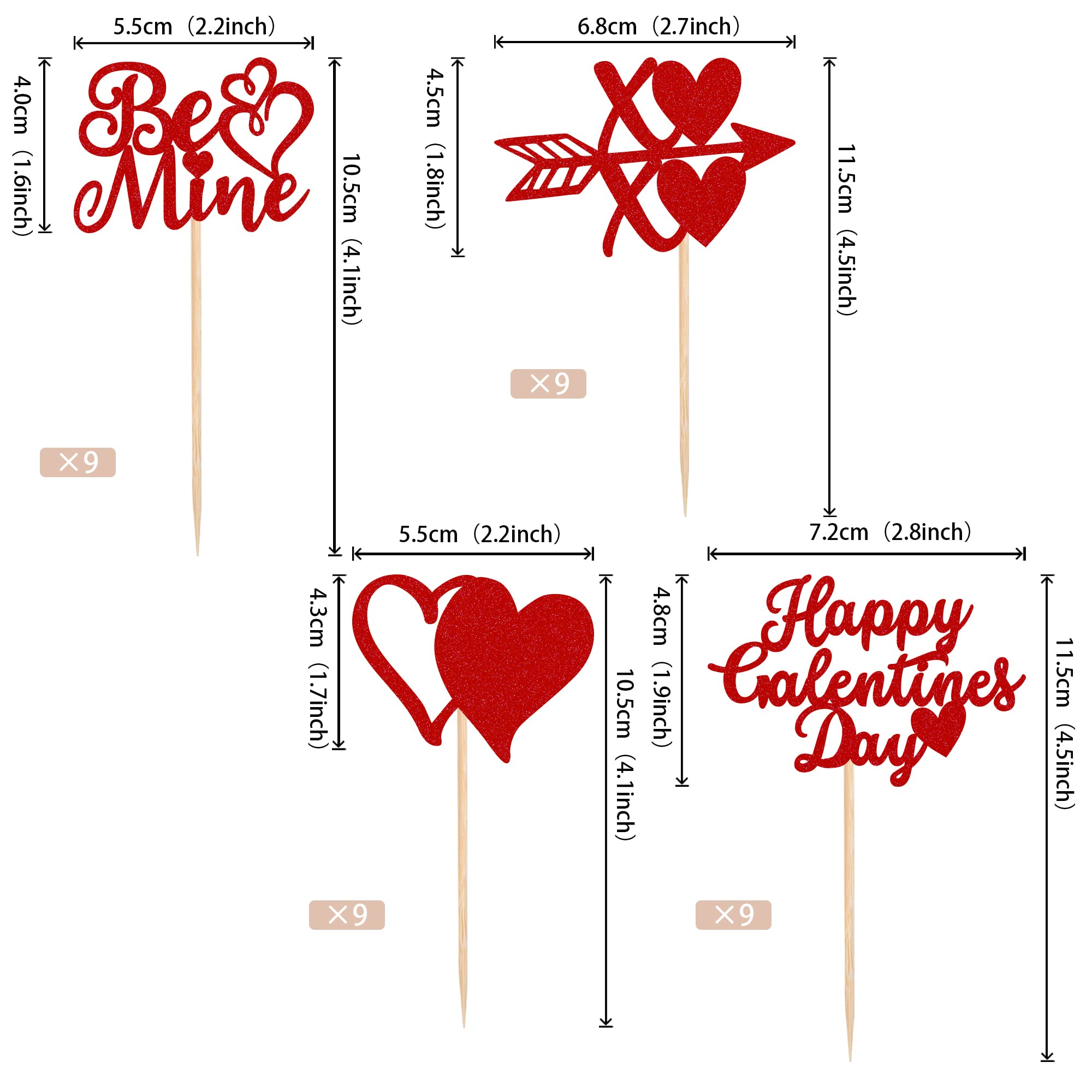 ZHUOWEISM XOXO Valentine cupcake picks perfect for celebrations