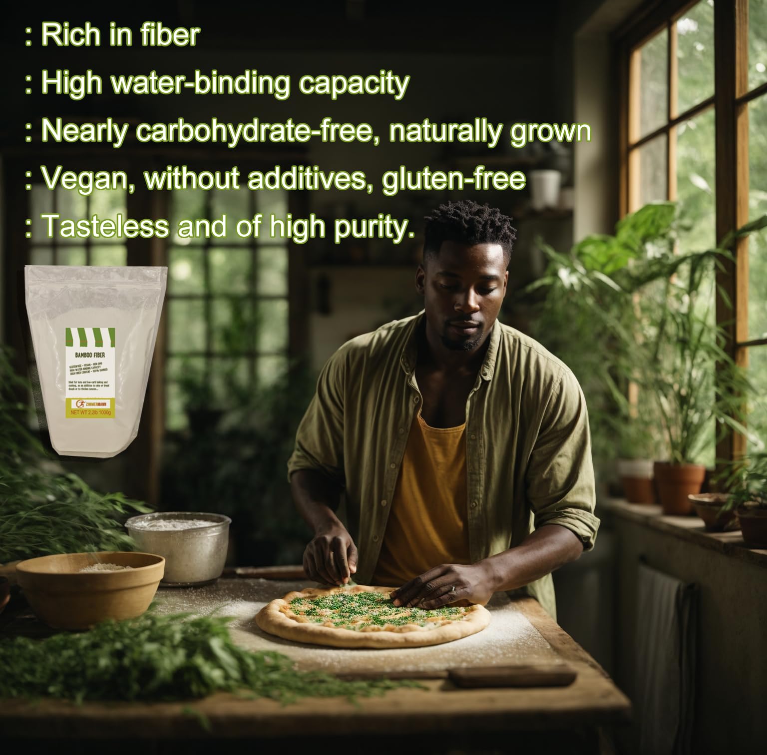 Zimmermann Bamboo Fiber 100% bamboo ensures natural, additive-free baking for everyday meals.