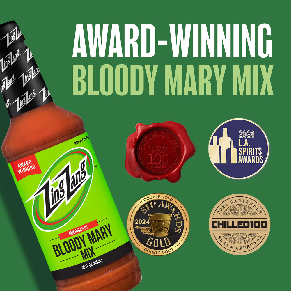 Zing Zang Bloody Mary glass serve ready for entertaining guests.