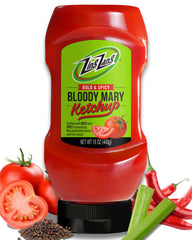 Zing Zang Bloody Mary ketchup bottle ready to shake up burgers and fries.