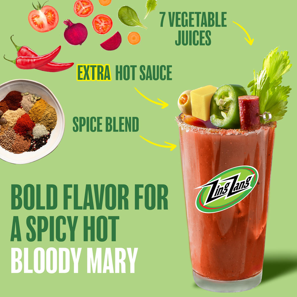 Zing Zang seven-vegetable juice blend provides depth and flavor.