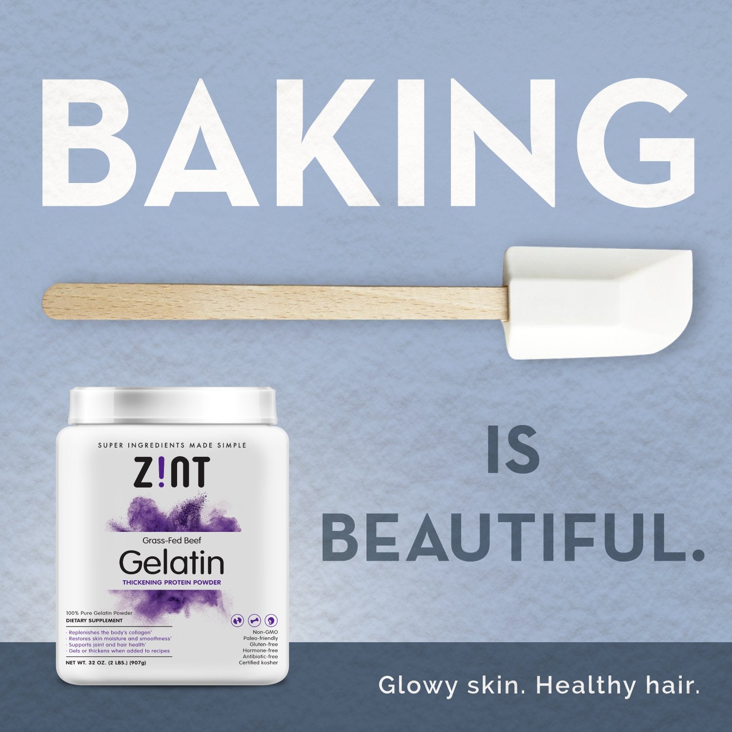 Zint gelatin in jello creates a clean, neutral texture