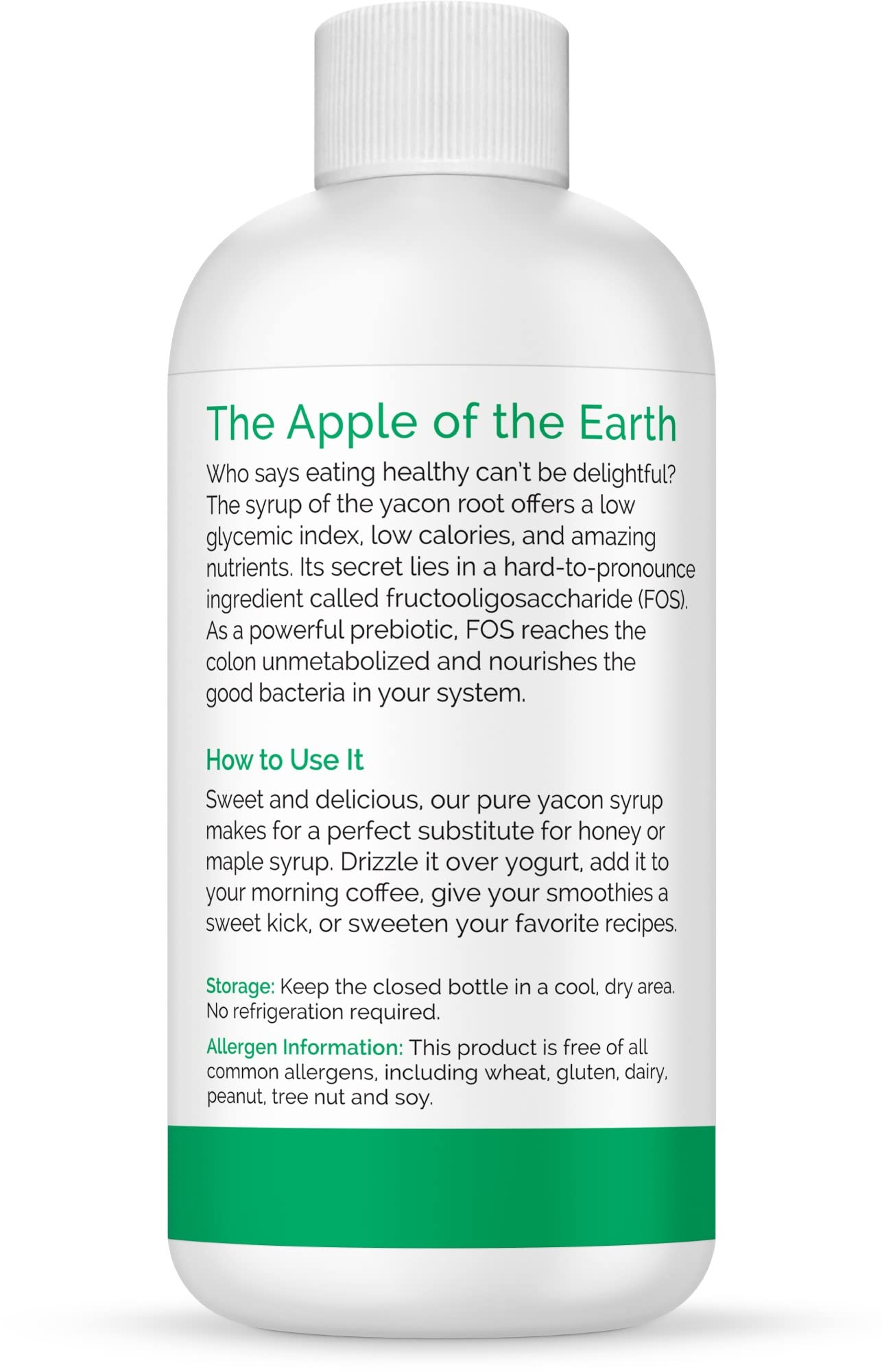 Close-up of Zint Yacon Syrup label, showing organic and non-GMO quality.