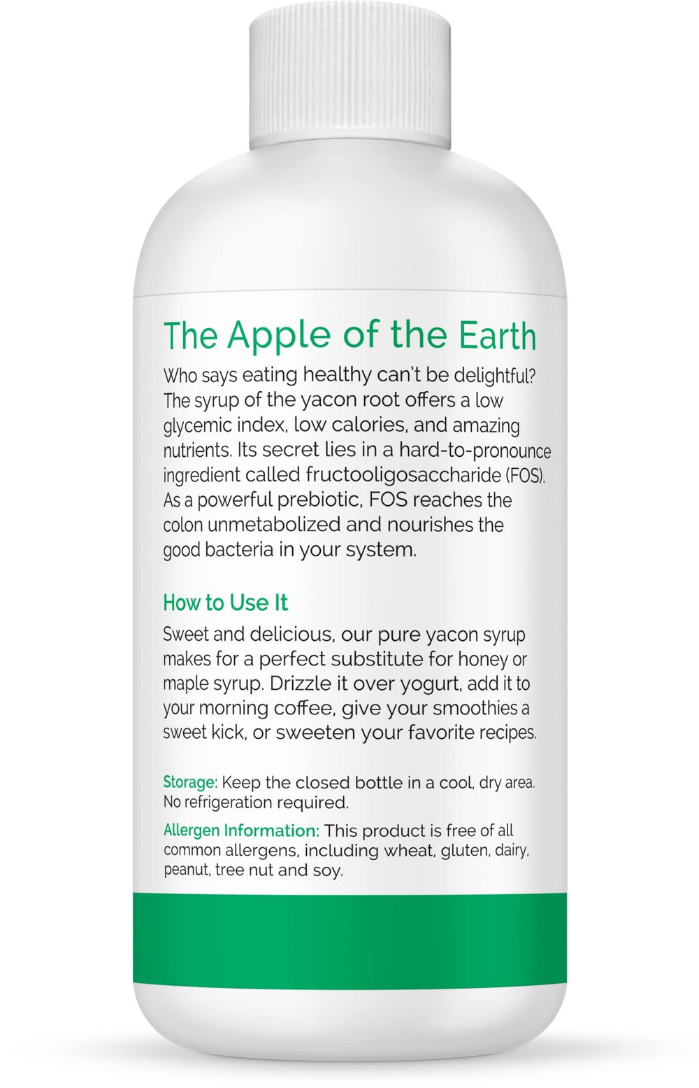 Close-up of Zint Yacon Syrup label, showing organic and non-GMO quality.
