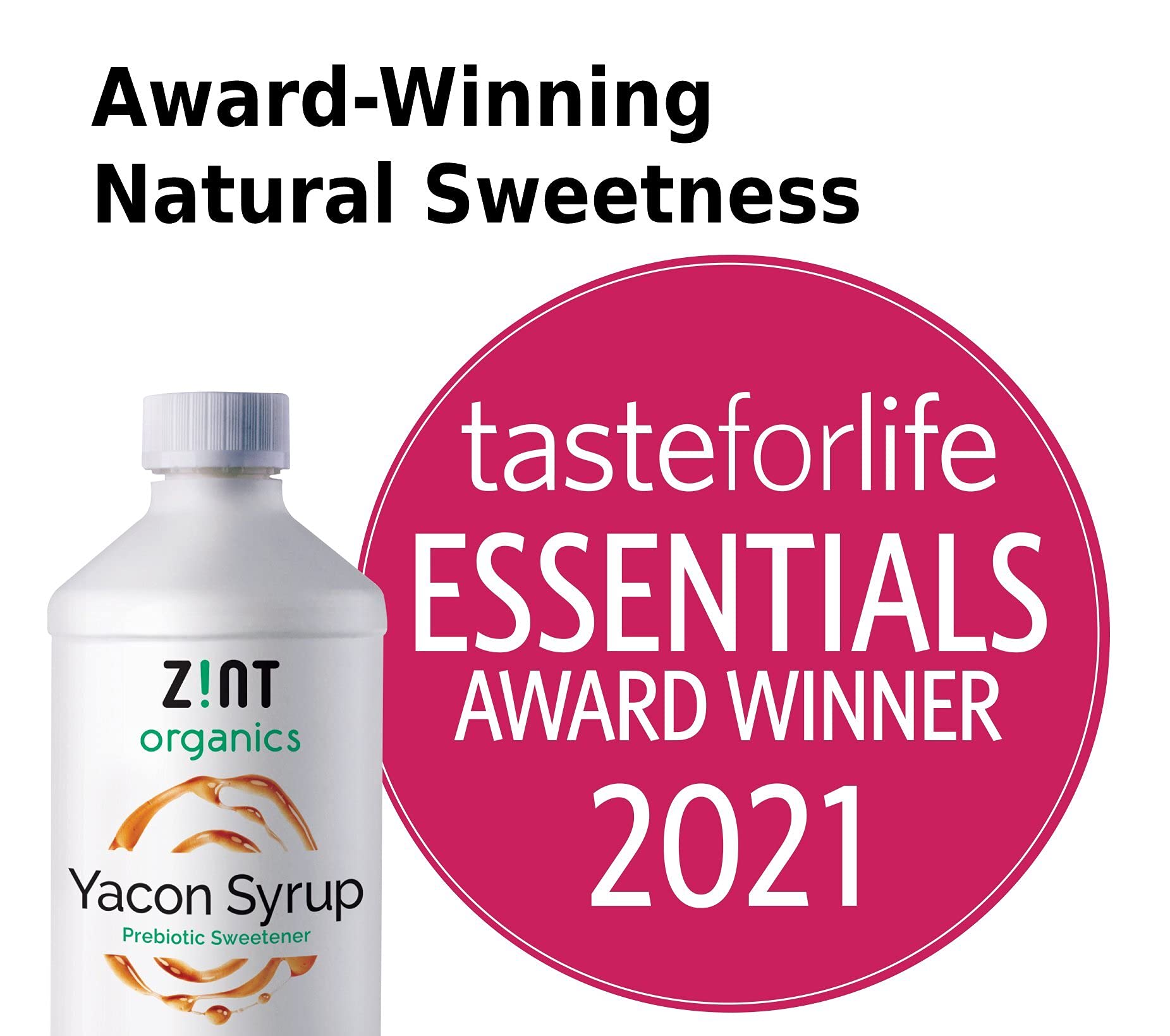 Zint Yacon Syrup being poured into a glass for a prebiotic boost.