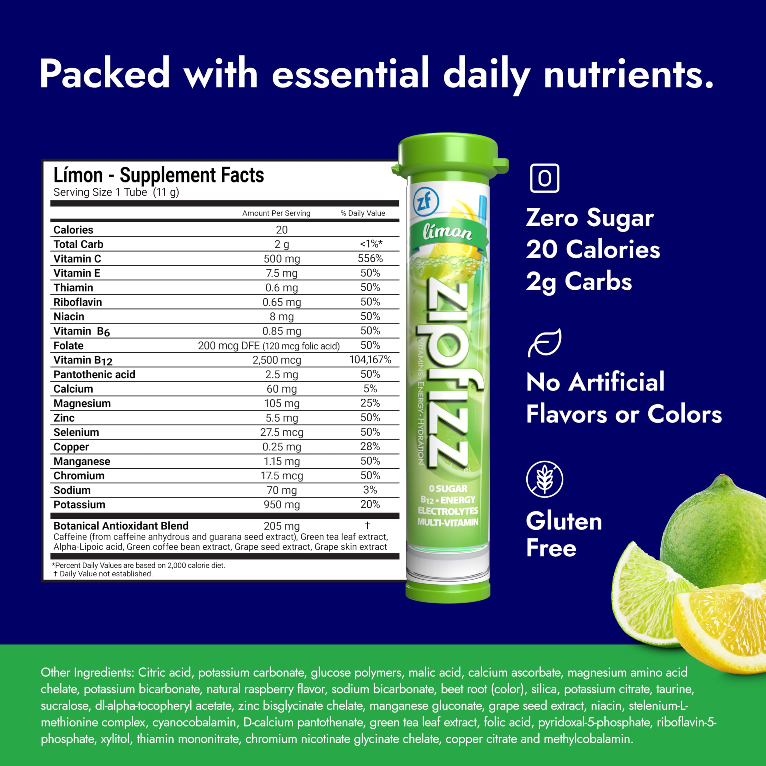 Zipfizz limon powder dissolving in a glass of water for on-the-go hydration