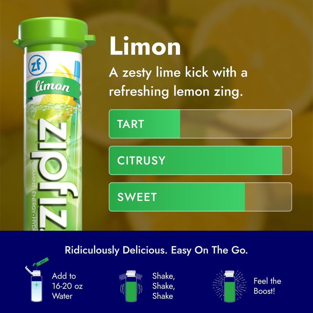 Zipfizz dissolving powder in water demonstrates quick, flavorful energy mix