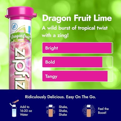 Zipfizz Dragon Fruit Lime ingredients highlight vitamins and antioxidants.