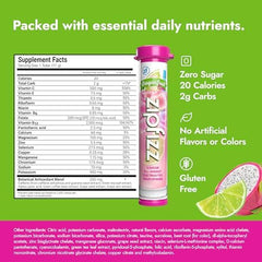 Zipfizz Dragon Fruit Lime powder in water provides hydration and energy.