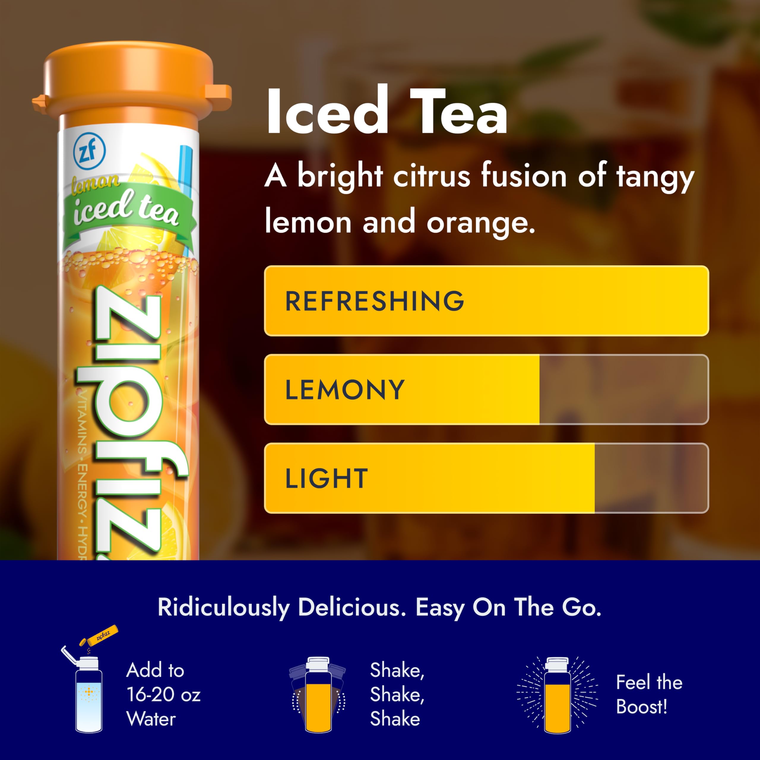 Zipfizz electrolyte boost bottle displayed, emphasizing hydration during workouts.