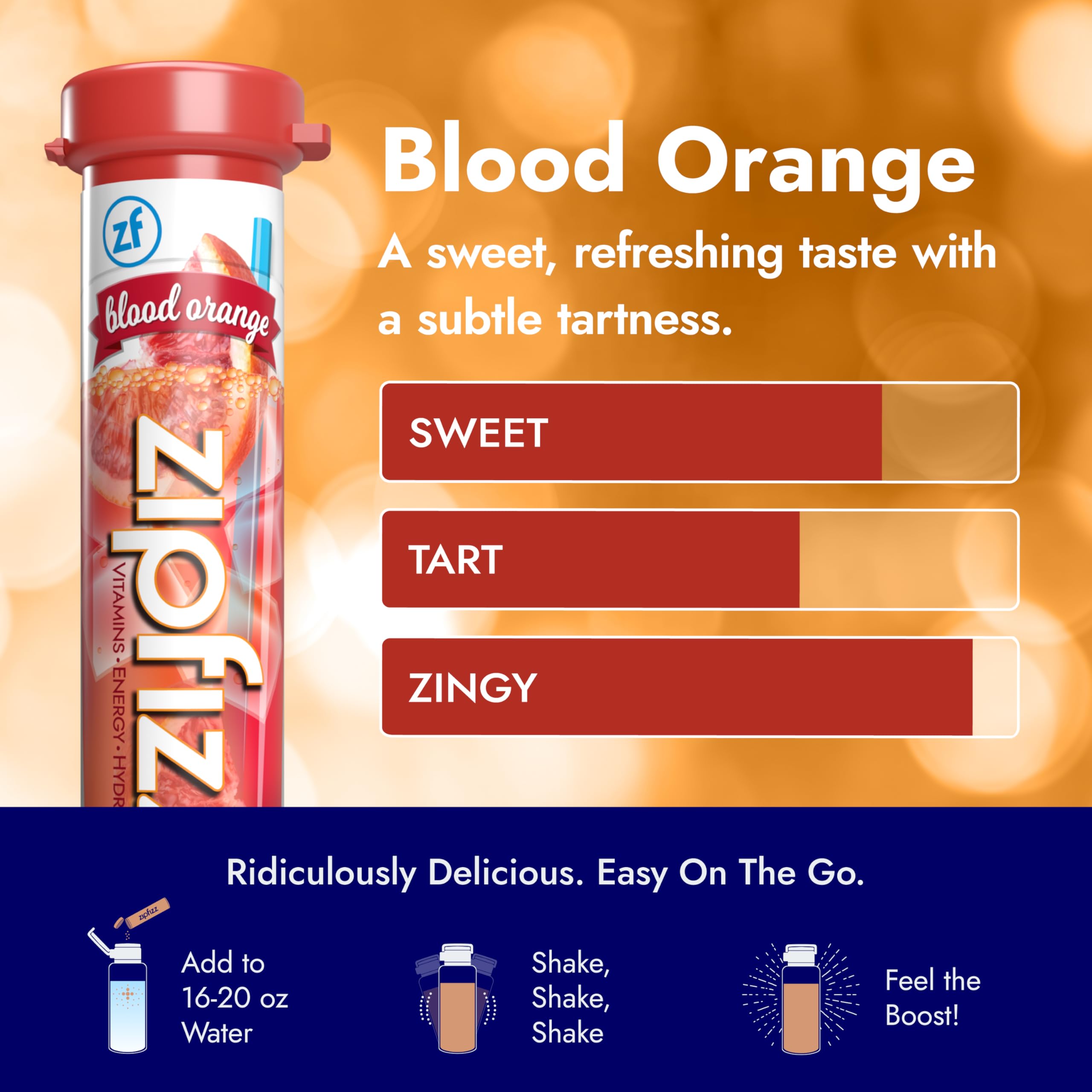 Zipfizz energy tube poured into water for quick hydration