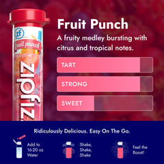 Athlete holding Zipfizz Fruit Punch bottle for on-the-go hydration.