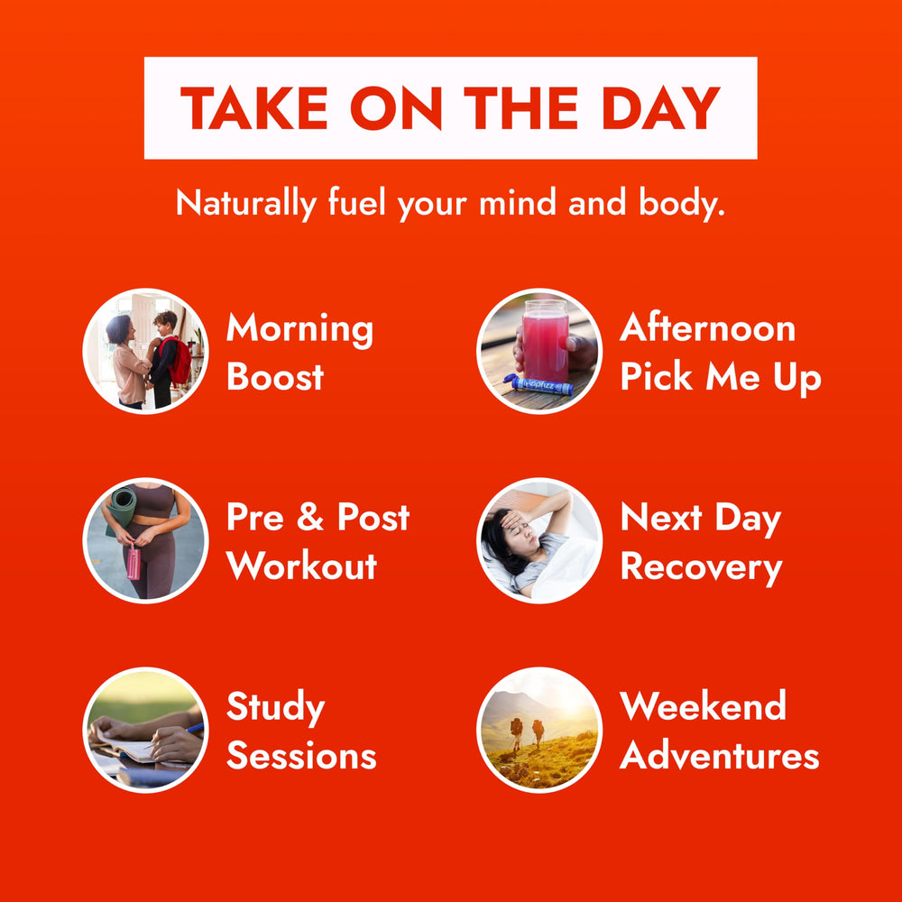 Morning routine with Zipfizz Fruit Punch energizing start before workouts.