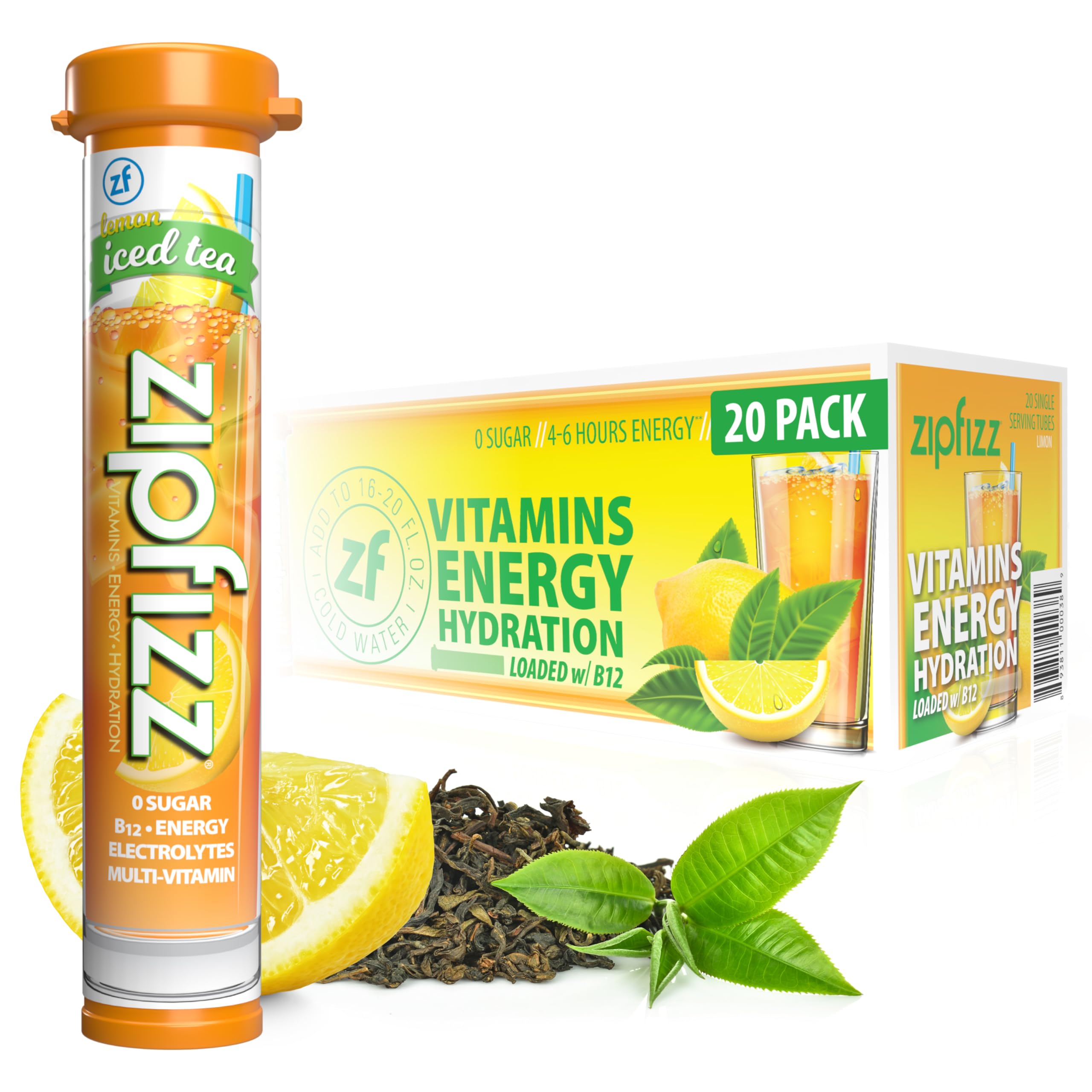 Zipfizz Lemon Iced Tea packet ready for a quick energy boost.