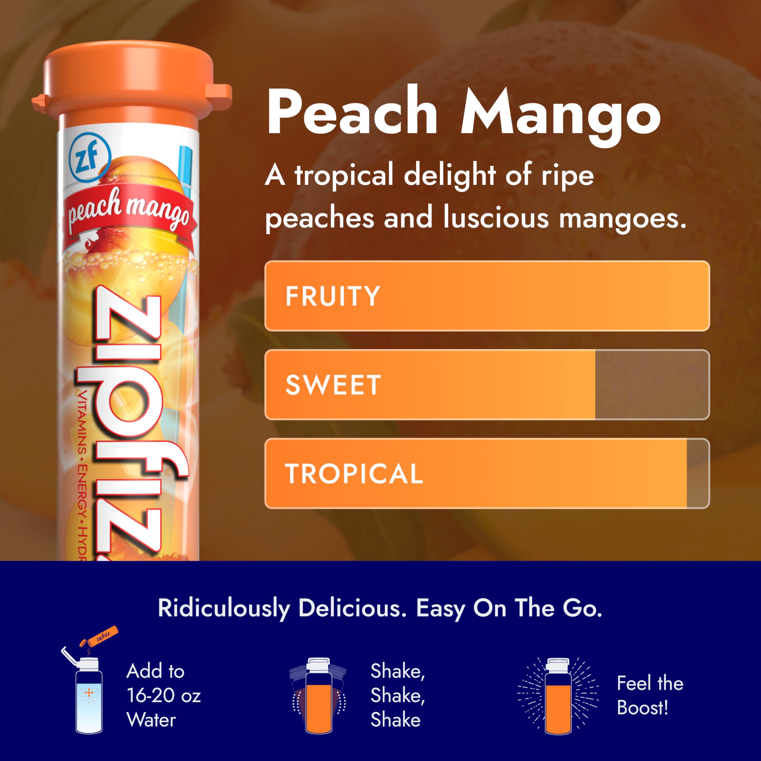 Zipfizz on-the-go stick pack shown for convenient fueling.