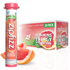 Zipfizz pink grapefruit daily energy pack ready to mix for sustained focus.
