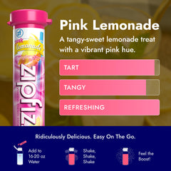 Zipfizz powder being poured into water demonstrates quick mixing.