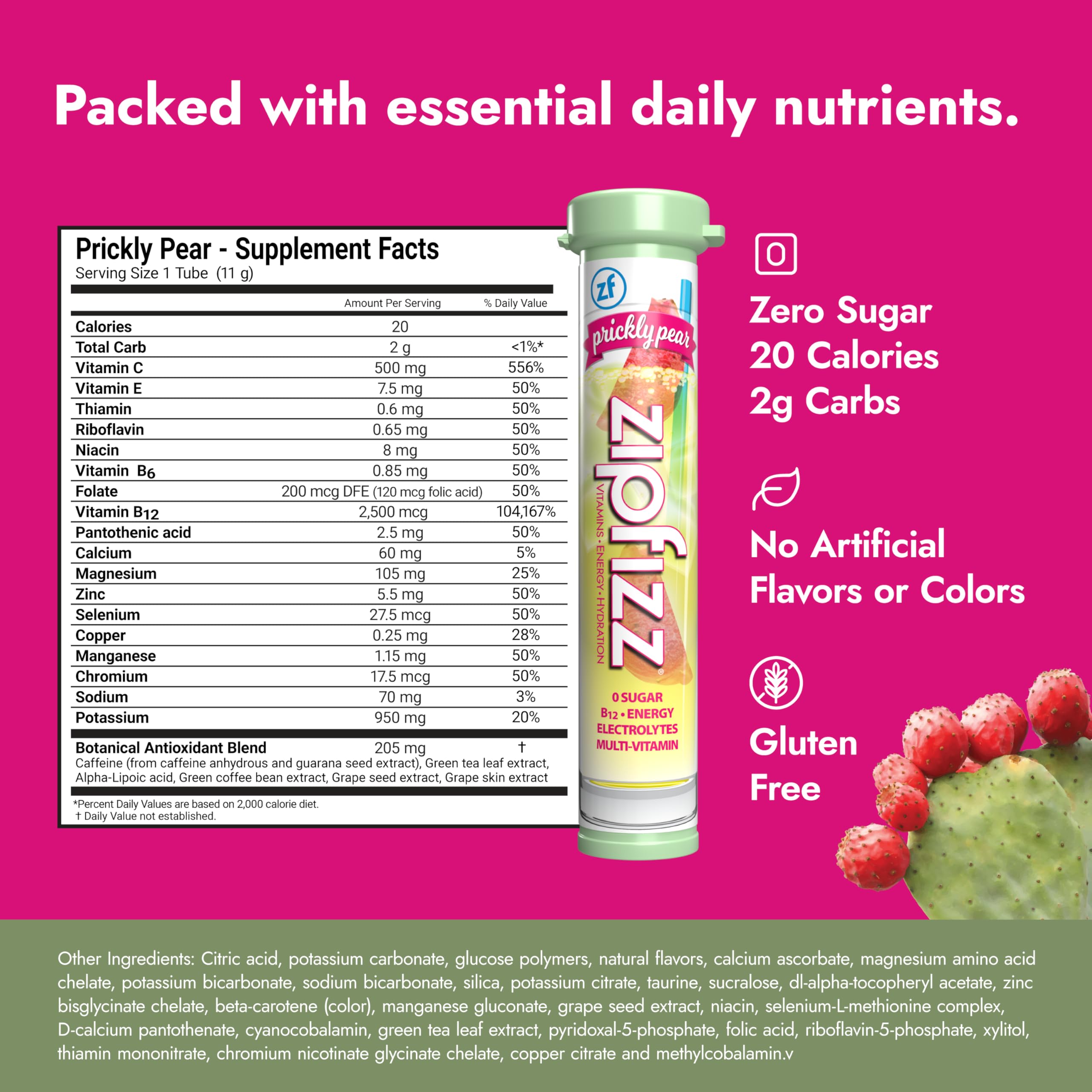 Zipfizz prickly pear flavor in a glass highlights refreshing hydration and taste.