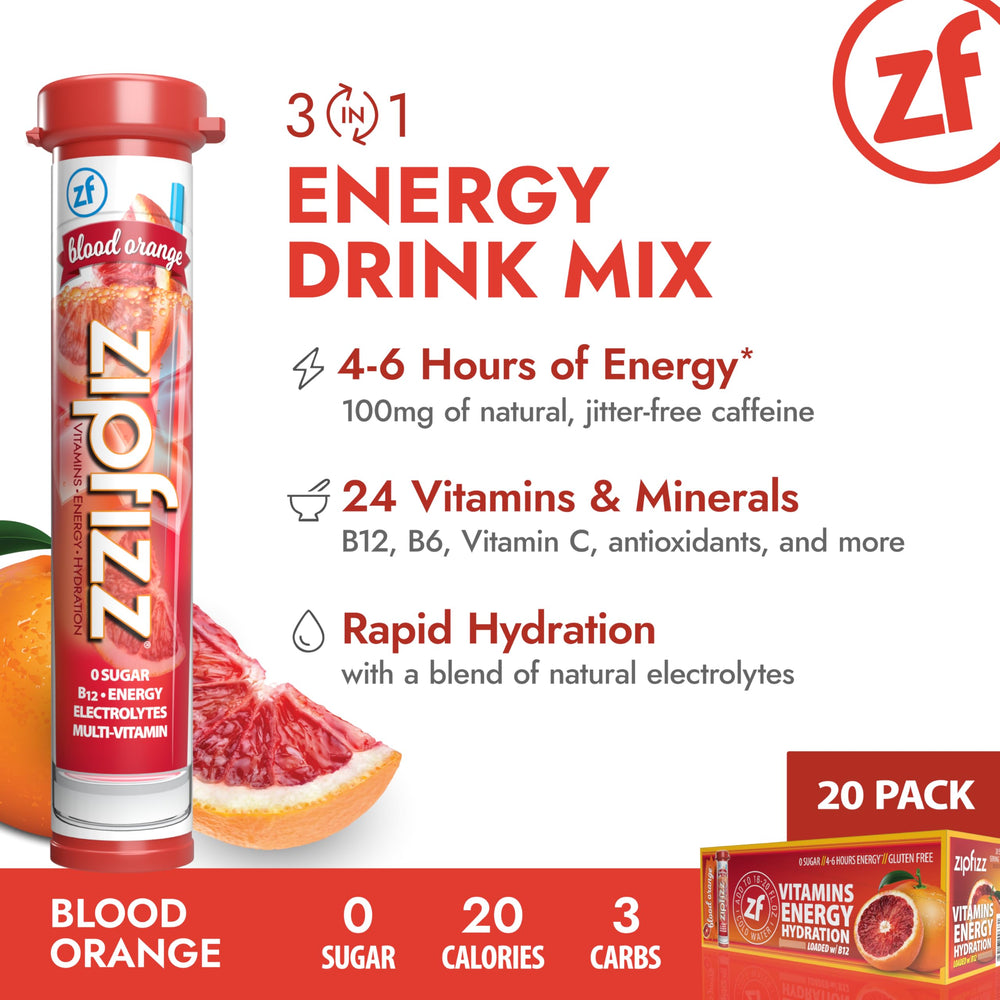 Zipfizz vitamins and electrolytes graphic highlights daily nutrients