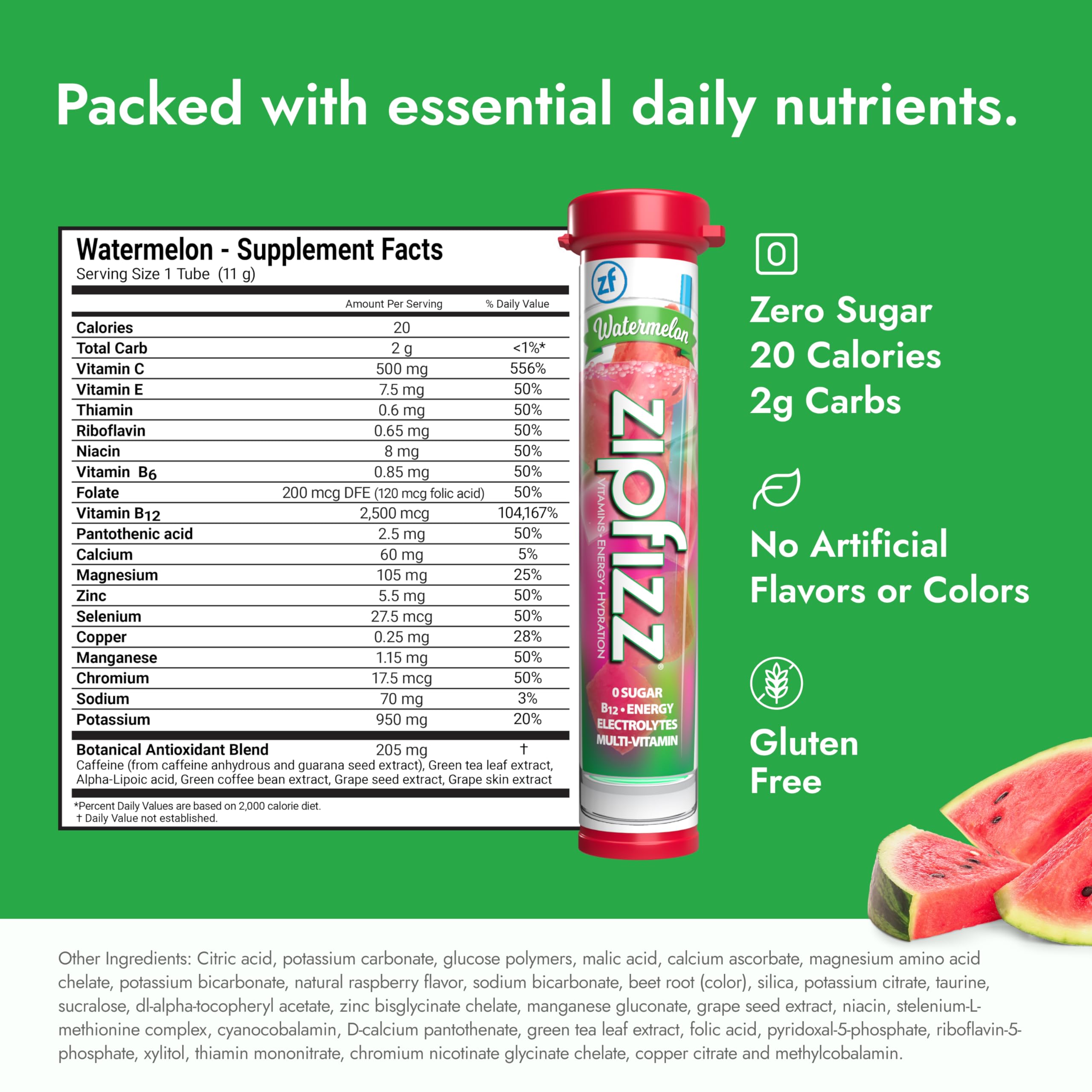 Zipfizz Watermelon glass of hydration showing refreshing flavor and quick electrolyte support.