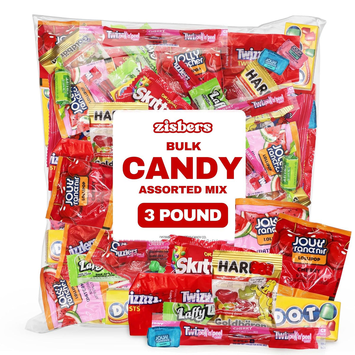 Zisbers bulk assorted candy mix wraps, individually wrapped for freshness and sharing