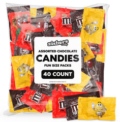 Zisbers bulk assorted chocolate fun size 40-count pack for parties and on-the-go snacking