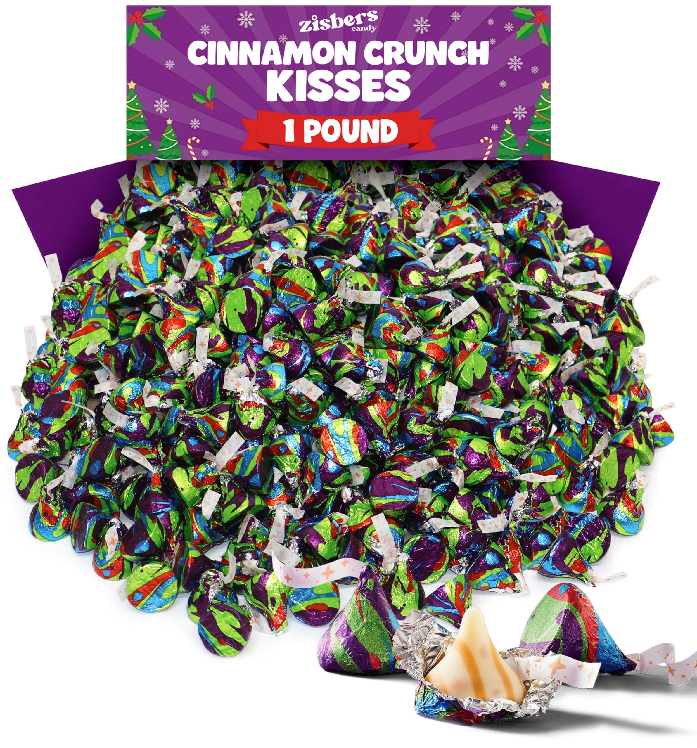 Zisbers Cinnamon Crunch Chocolate Kisses 1lb individually wrapped, ideal for gifting and party bowls