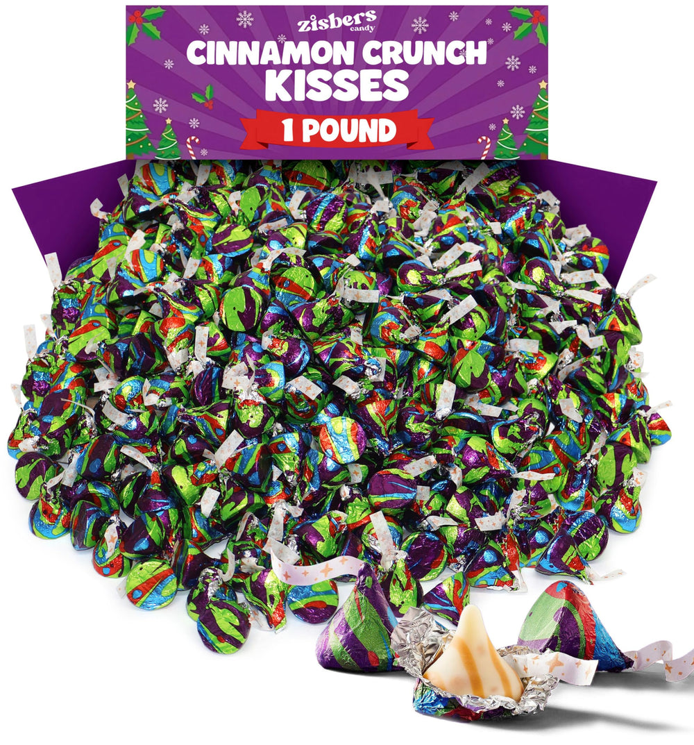 Zisbers Cinnamon Crunch Chocolate Kisses 1lb individually wrapped, ideal for gifting and party bowls