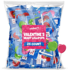 Zisbers Joly Ranchrs heart-shaped flat lollipops variety pack for classroom sharing.