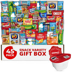 Zisbers Snack Box Care Package 45-pack assortment ready for gifting and sharing.