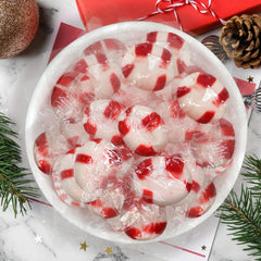 Close-up of a Soft Peppermint Puff with brand visible and melt-in-mouth texture