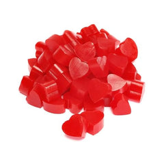 Zisbers red cherry licorice hearts in decorative box, great for gift-giving and festive displays.