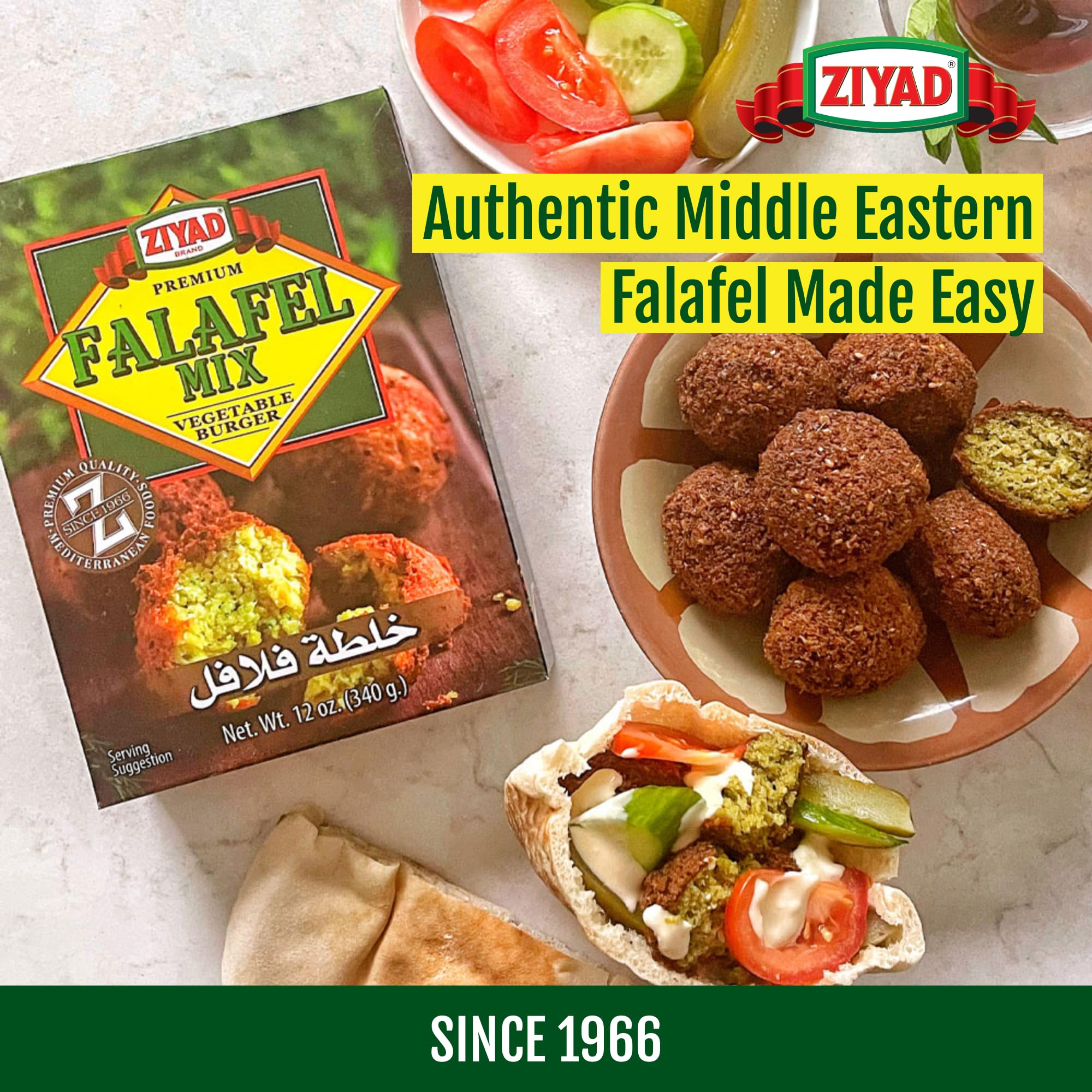 Ziyad Falafel meal idea plated with greens and sides