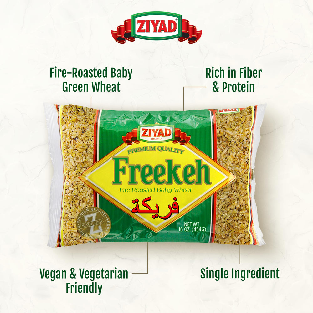 Ziyad Fire Roasted Baby Wheat tossed with greens for a textured salad