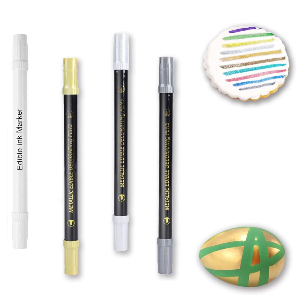 ZJSJSPGS edible metallic markers in gold for elegant cookie decorating.