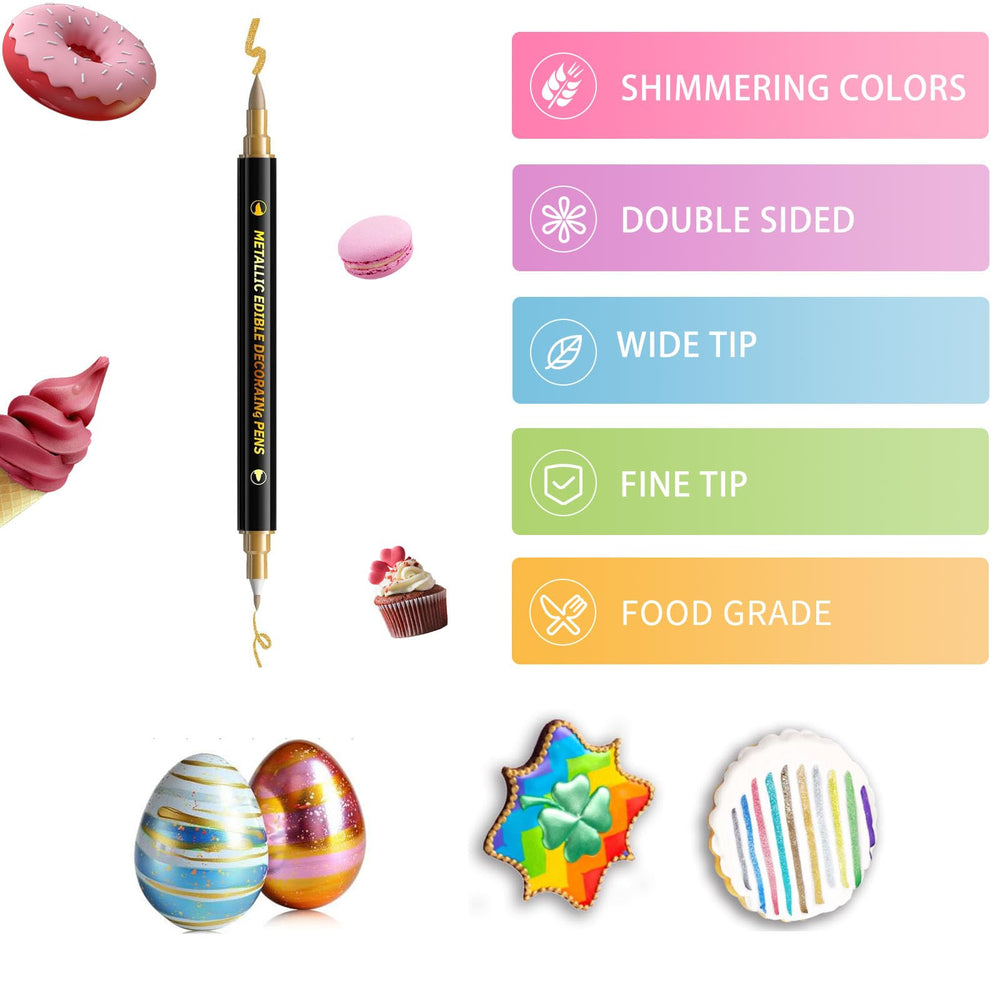 ZJSJSPGS edible metallic markers in rose gold for premium fondant details.