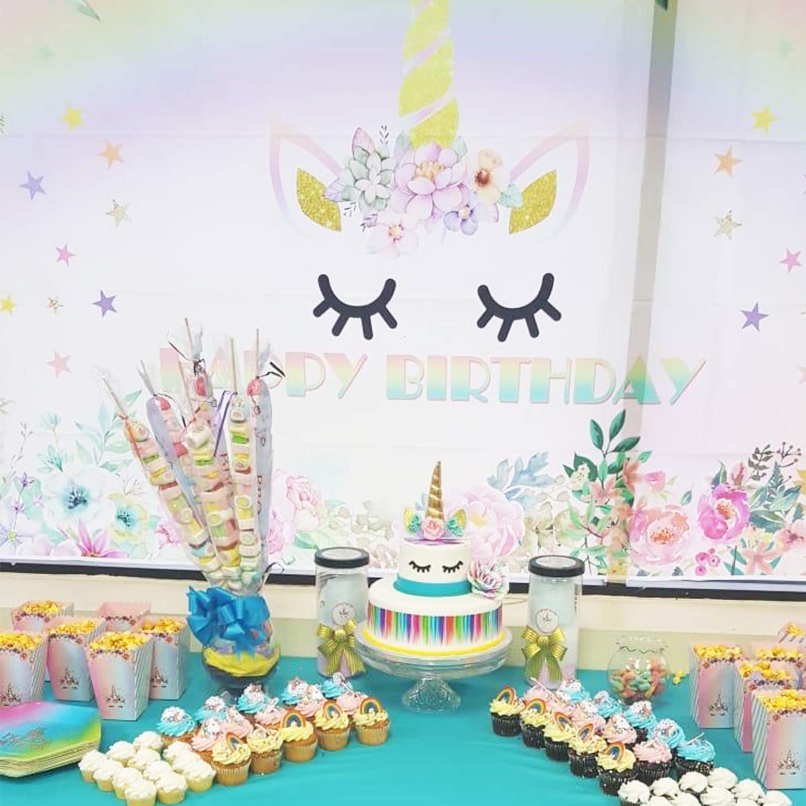 Zkptops unicorn cake topper plastic stake keeps topper steady