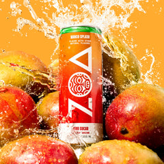 ZOA Mango Splash ingredients icon with vitamins and electrolytes