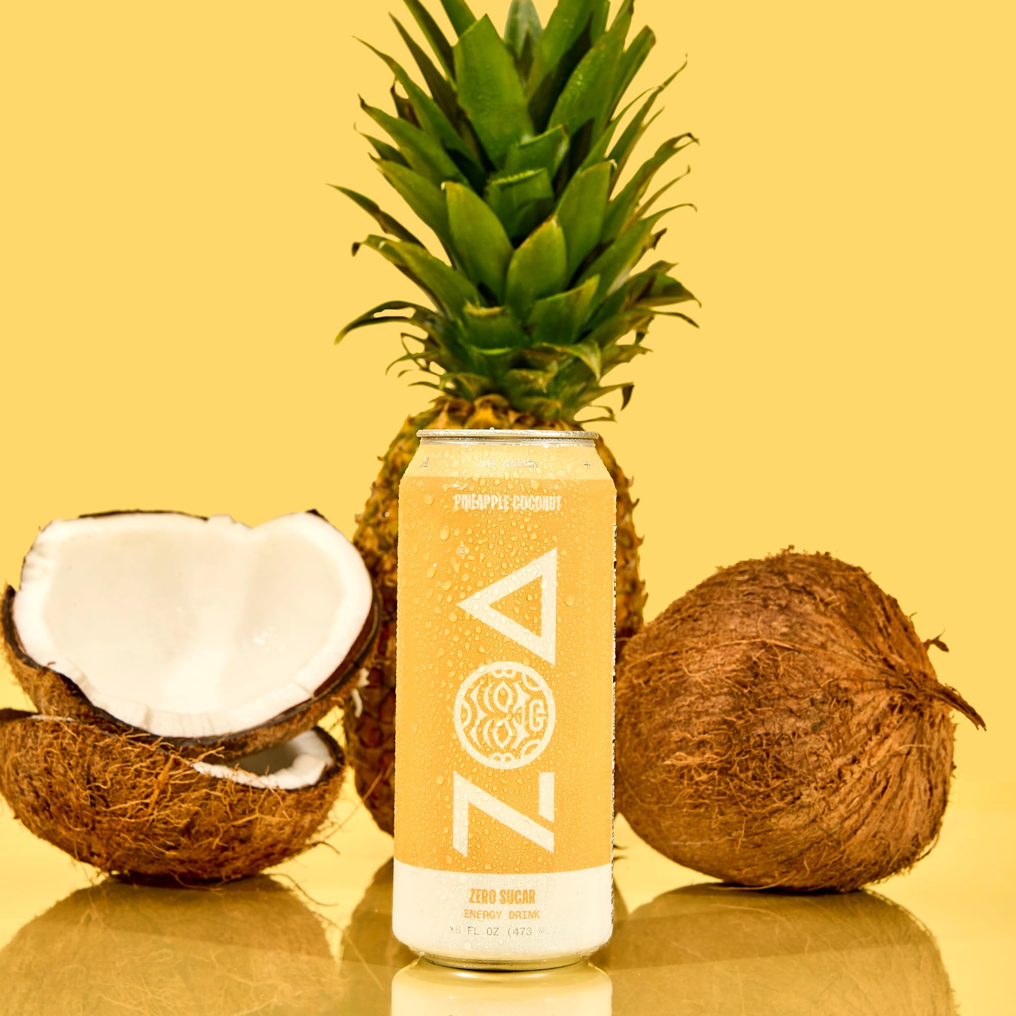 ZOA Pineapple Coconut can in sleek on-the-go packaging