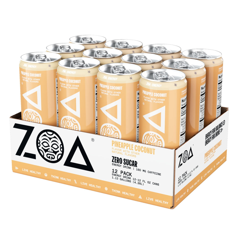 ZOA Pineapple Coconut ready-to-serve glass showing tropical flavor.