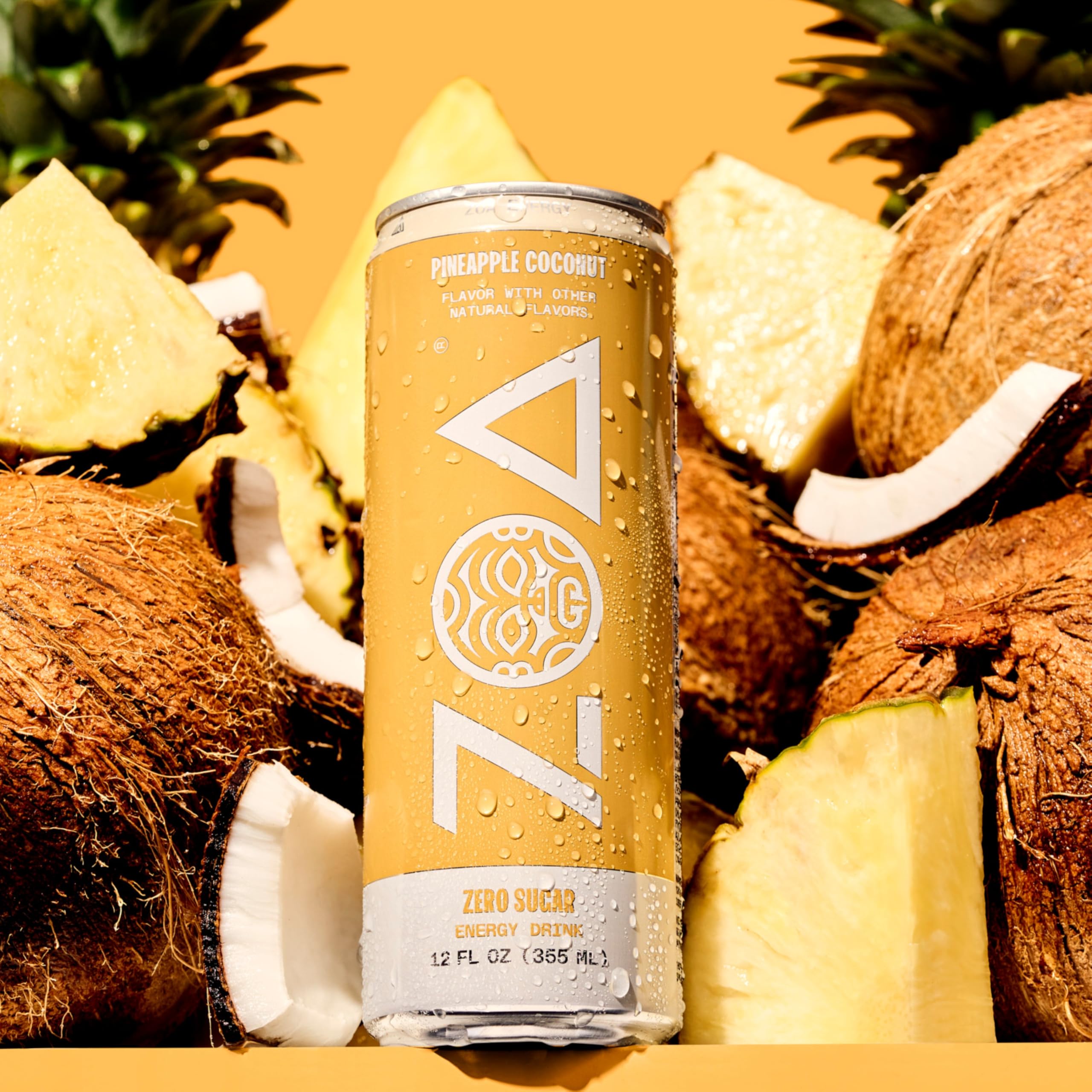 ZOA Pineapple Coconut pouring into a glass for immediate hydration.