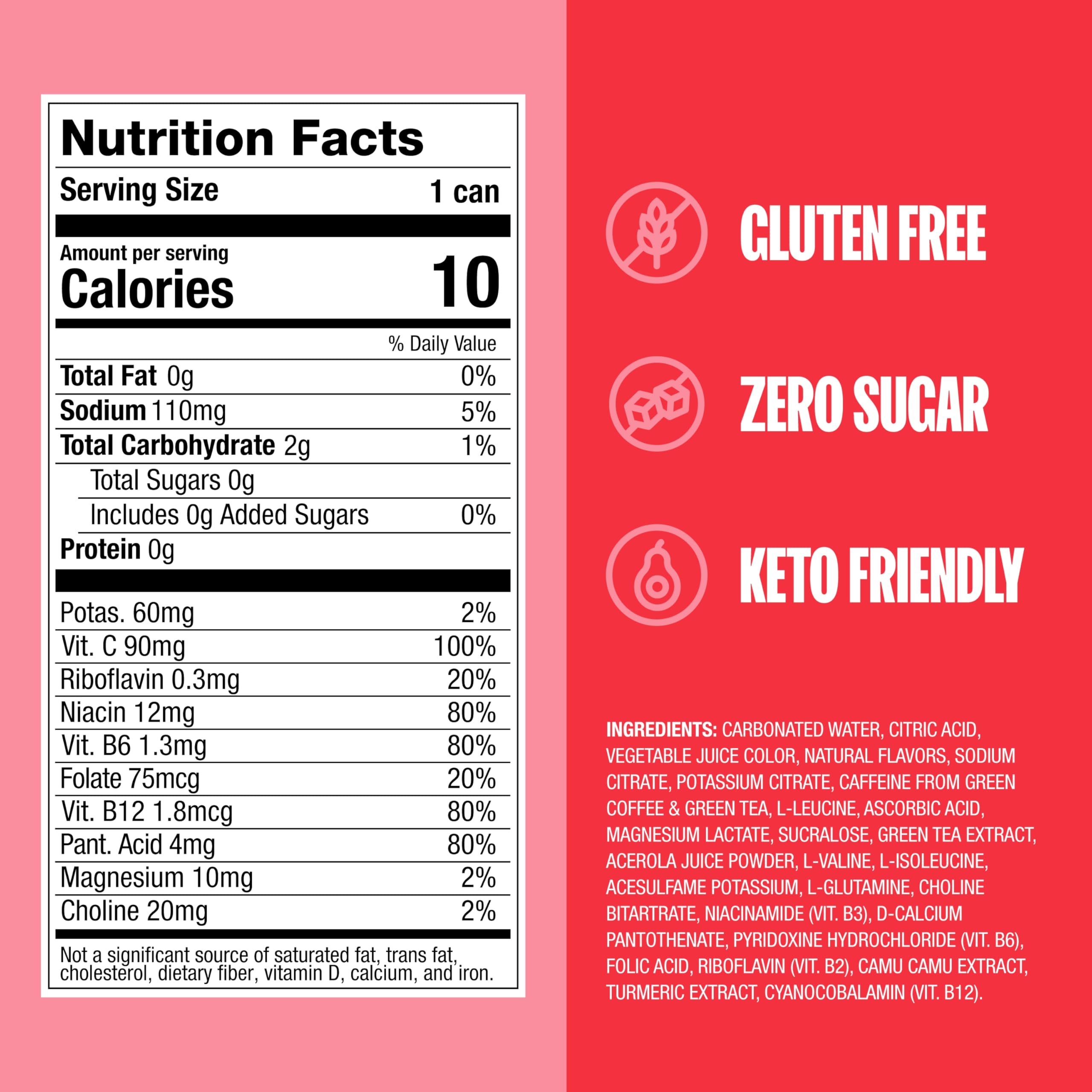 ZOA Strawberry Watermelon cans in a pack, ready for on-the-go energy.