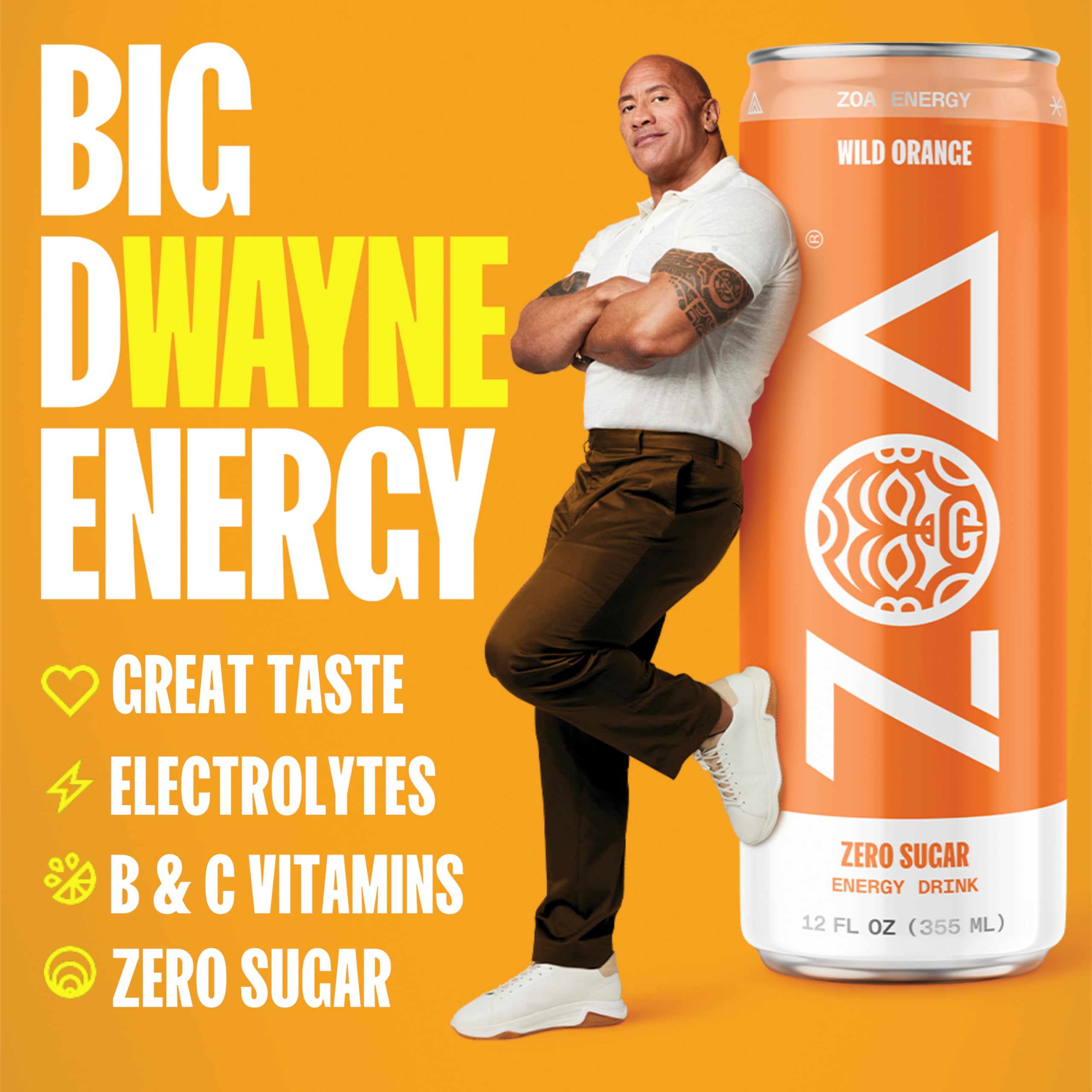 ZOA Wild Orange 12-pack display emphasizes convenient hydration on the go.
