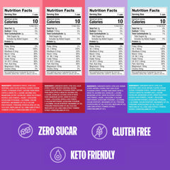 ZOA eight-flavor display shows sugar-free options for varied energy on busy days