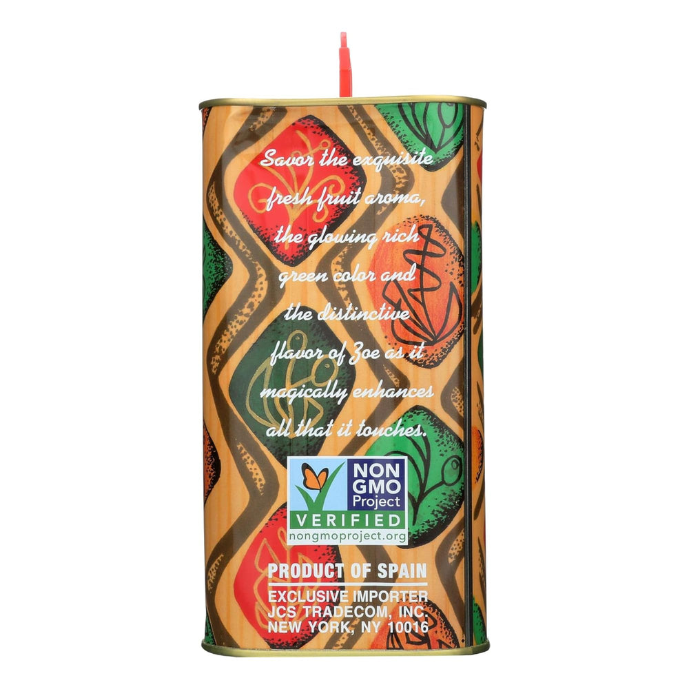 First cold-pressed label on ZOE oil emphasizes careful production.